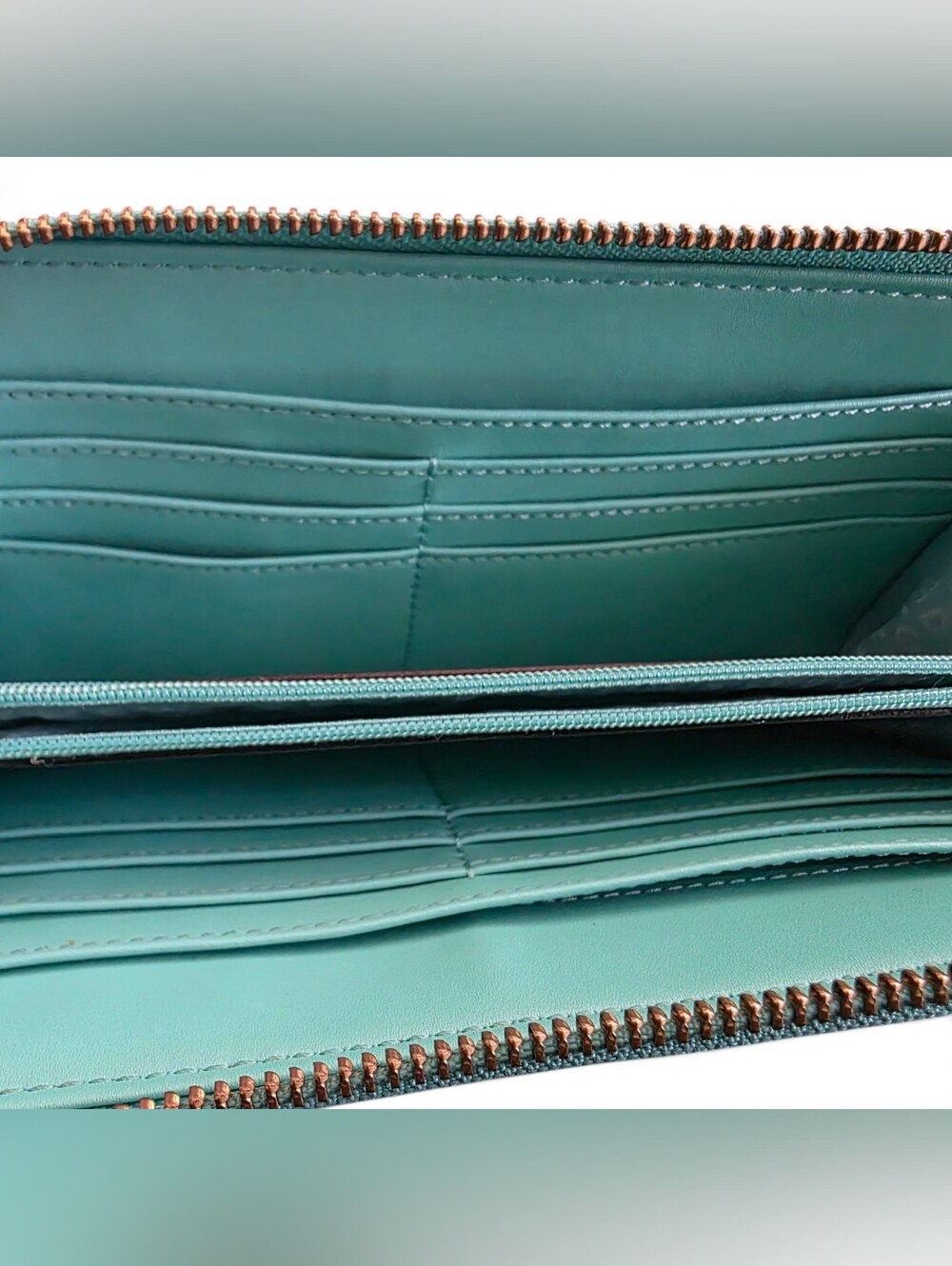 Kate Spade Wellesley Neda Continental Leather Zip-Around Wallet In Teal - Picture 4 of 5